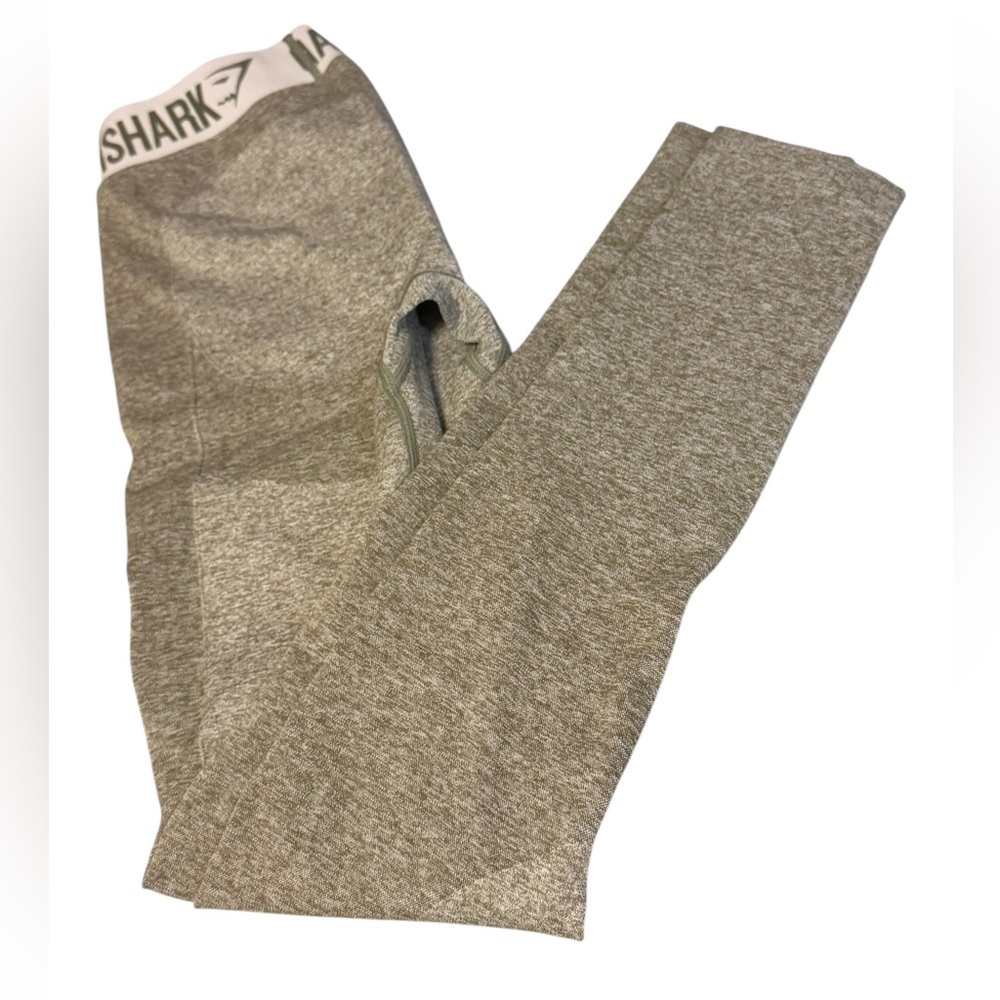 Gymshark Flex Leggings Grey Green Heathered Seamless High Waist Size Small